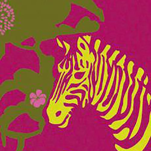Notre sticker déco savane zèbre fuchsia Sticker adhésif déco savane zèbre fuchsia