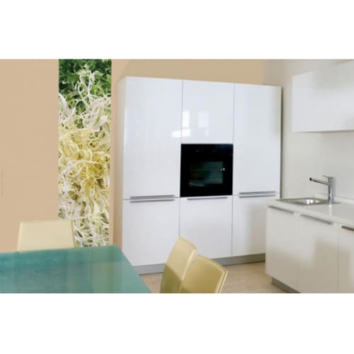 Une déco colorée grâce à nos stickers en forme de papier peint Salade Frisée ! mis en ambiance, 1ère proposition Sticker adhésif géant salade frisée