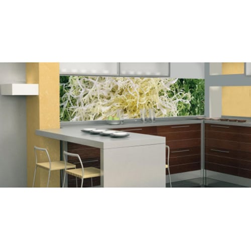 Une déco colorée grâce à nos stickers en forme de papier peint Salade Frisée ! mis en ambiance, 2ème proposition Sticker mural géant Salade frisée