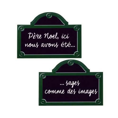 Set déco de 2 ardoises adhésives plaques de rues de Paris. Décoration personnalisable - ardoises adhésives plaque de rue de Paris - Déco PARIS
