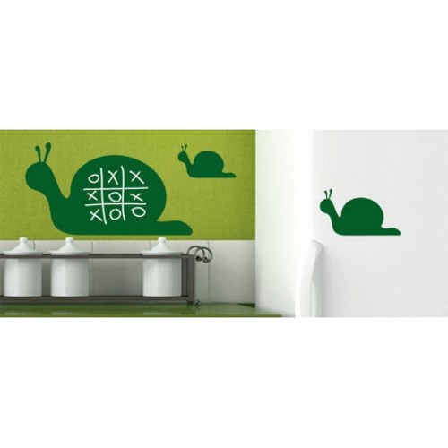 Stickers ardoise escargot pour la chambre d'enfant Stickers ardoises escargotvert dans une cuisine.