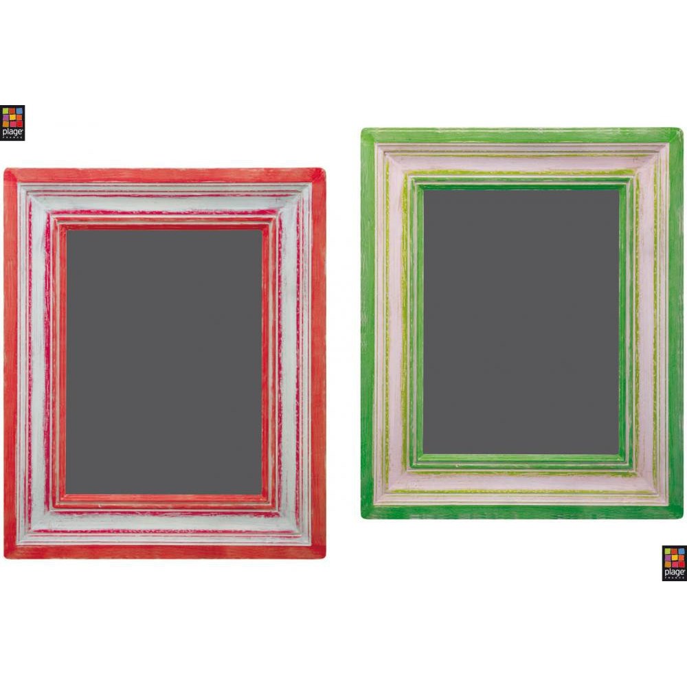 Set de 2 ardoises adhésives déco style tableau noir à craies Ardoises adhésives déco cadres rouge et vertt style tableau à craies