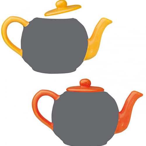 Sticker Théières ardoise tableau noir Pack de 2 stickers ardoises pour cuisine théière dans une kitchenette