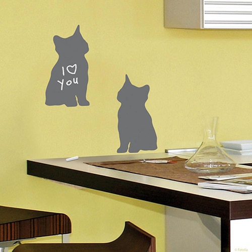 Sticker ardoise tableau noir Chatons Sticker ardoise tableau noir Chatons mis en ambiance dans une cuisine