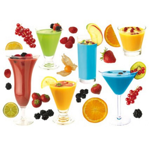 Une déco colorée grâce à nos stickers Smoothies et Cocktails Vitaminés ! Stikers Muraux Cocktails