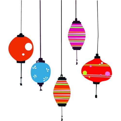 stickers lampes asiatiques stickers lampes asiatiques multicolores