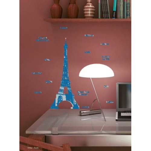 Autocollant de Paris avec Tour Eiffel et les lieux connus