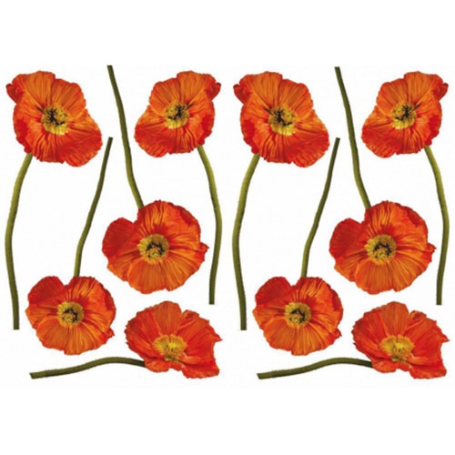 Une déco décalée et unique avec le sticker Petits Pavots Orange ! mis en ambiance, 4ème proposition Sticker adhésif Petits Pavots Orange