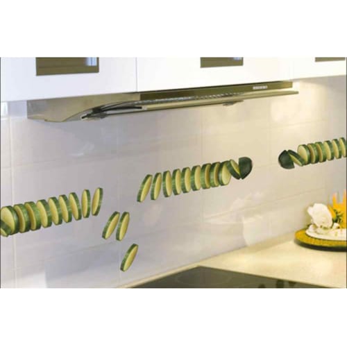 Ressentez les saveurs avec nos stickers Courgettes ! Stickers muraux courgettes en tranches