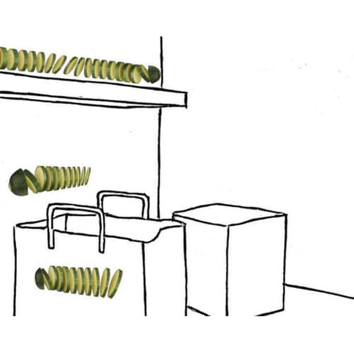 Ressentez les saveurs avec nos stickers Courgettes ! mis en ambiance, 4ème proposition Stickers autocollants Courgettes en tranches
