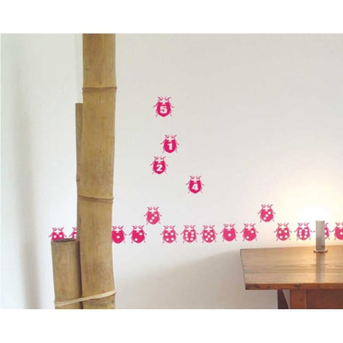 Frise Stickers muraux Coccinelles roses pour enfants