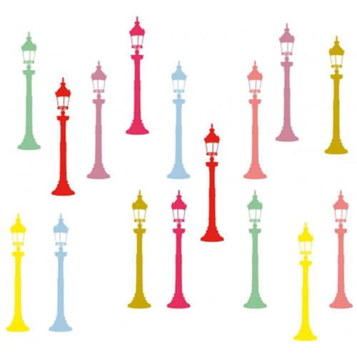 Offez une touche de lumière avec notre sticker Silhouettes de réverbères couleurs pop déco ! Stickers muraux Silhouettes de réverbères couleurs pop déco