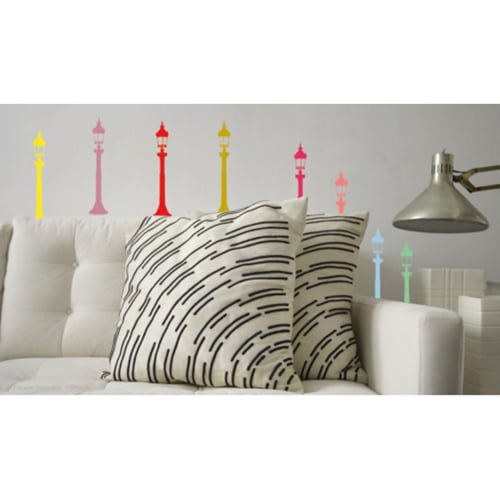 Offez une touche de lumière avec notre sticker Silhouettes de réverbères couleurs pop déco ! mis en ambiance, 1ère proposition Stickers autocollants Silhouettes de réverbères couleurs pop déco