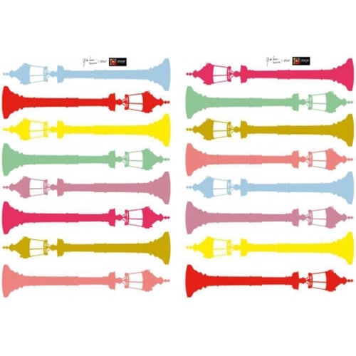 Offez une touche de lumière avec notre sticker Silhouettes de réverbères couleurs pop déco ! mis en ambiance, 4ème proposition Stickers muraux Silhouettes de réverbères couleurs pop déco