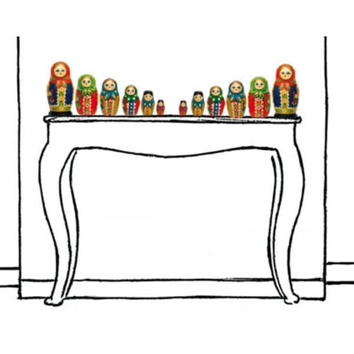 Un style rétro avec nos stickers Poupées Russes ! mis en ambiance, 2ème proposition Stickers adhésifs muraux rétro poupées russes