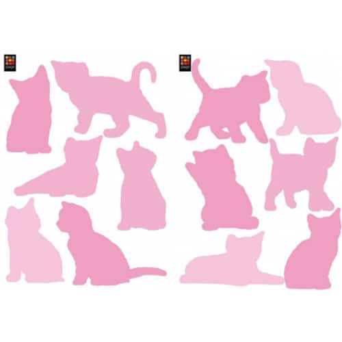 Optez pour le sticker Chats Roses et soyez unique ! Sticker autocollants Chats Roses à disposer au mur