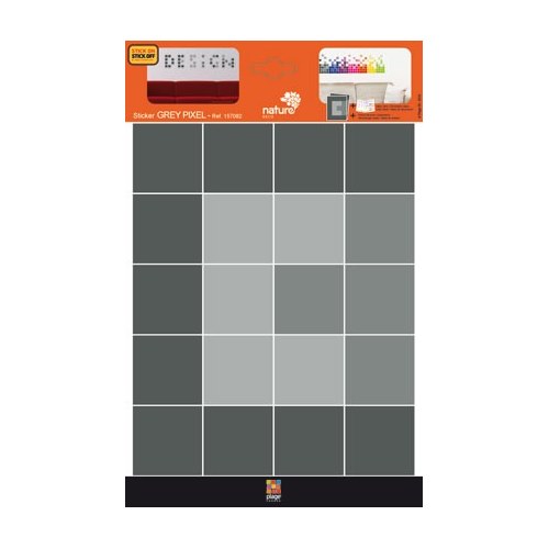 Sticker pixels Gris ! Sticker Pixels Gris prêt à coller au mur