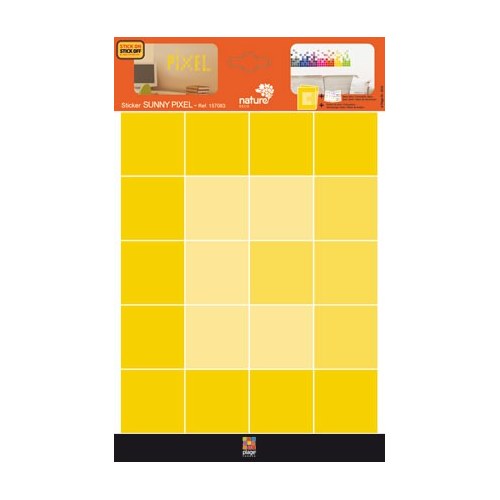 Sticker pixels jaunes ! Autocollant Pixels Jaunes à mettre au mur