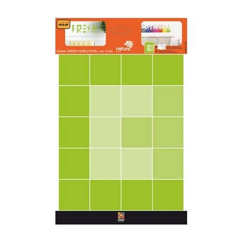 Une déco décalée et unique avec le sticker Pixels Verts ! mis en ambiance, 1ère proposition Sticker Pixels Verts mis au mur d'un salon
