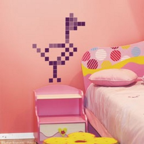 Sticker déco personnalisée pixel art stickers pixels violets déco de chambre d'enfant personnalisée avec du pixel art - pixel déco violet.