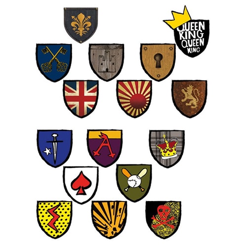 Nos stickers Blasons pour une décoration tendance et chic ! planche de stickers autocollant blasons