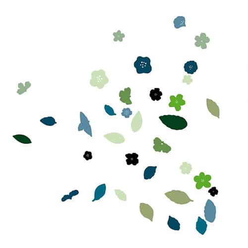 Créez une écrin de verdure avec le sticker Floraison Fleurs et Feuilles en camaïeu de bleu ! Sticker mural Floraison Fleurs et Feuilles en camaïeu de bleu !