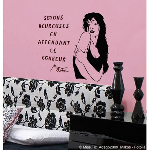 Sticker citation affiche adhésive princesse rose pâle pour salle à manger