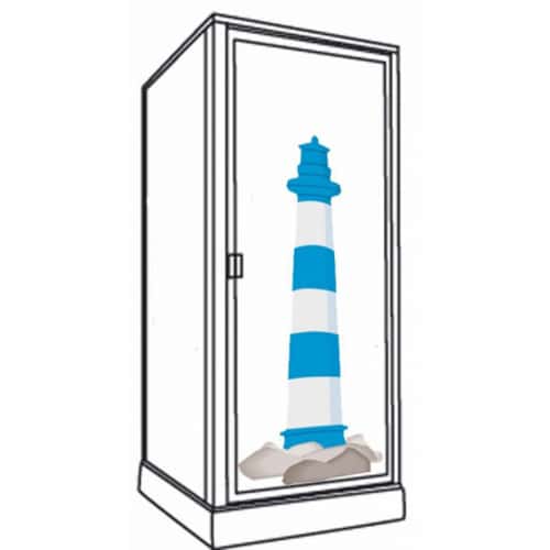 Créez une déco de salle de bain unique avec notre sticker Phare Marin pour paroi de douche ! mis en ambiance, 4ème proposition Sticker adhésif Phare Marin pour paroi de douche