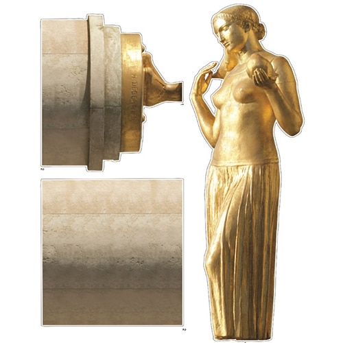 Offrez à votre intérieur une touche moderne avec le sticker superbe statue dorée ! Sticker mural autocollant sculpture de femme dorée