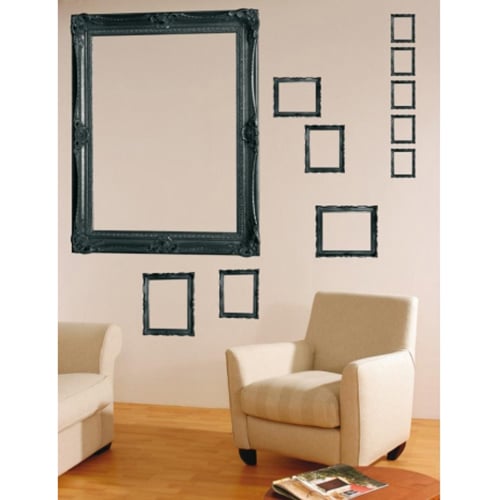 Optez pour la modernité de nos stickers Cadres Noir style urbain ! mis en ambiance, 1ère proposition Sticker adhésif Cadre rétro noir