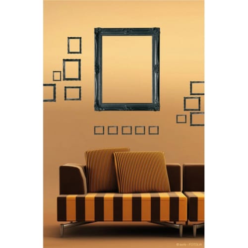 Optez pour la modernité de nos stickers Cadres Noir style urbain ! mis en ambiance, 2ème proposition Sticker autocollant cadre mural noir