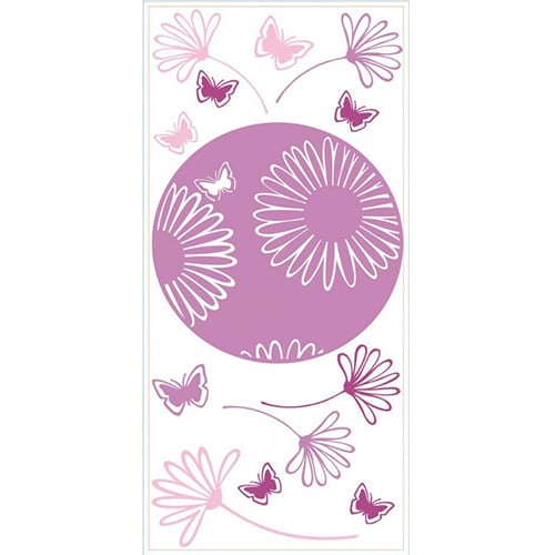 Créez une écrin de verdure avec le sticker Pastilles Fleurs des Champs ! mis en ambiance, 4ème proposition sticker Dessin fleurs des champs roses