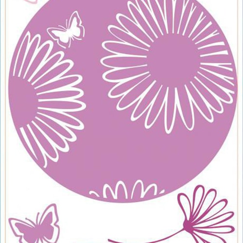 Créez une écrin de verdure avec le sticker Pastilles Fleurs des Champs ! mis en ambiance, 4ème proposition sticker Dessin fleurs des champs roses