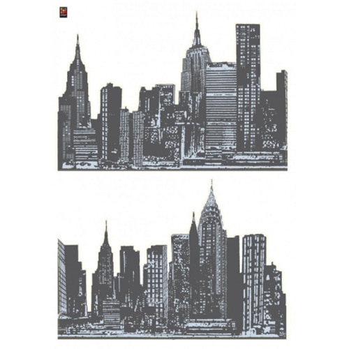 Découvrez et admirez avec le sticker Panorama en noir et blanc ! mis en ambiance, 4ème proposition stickers panoramas de villes en noir et blanc