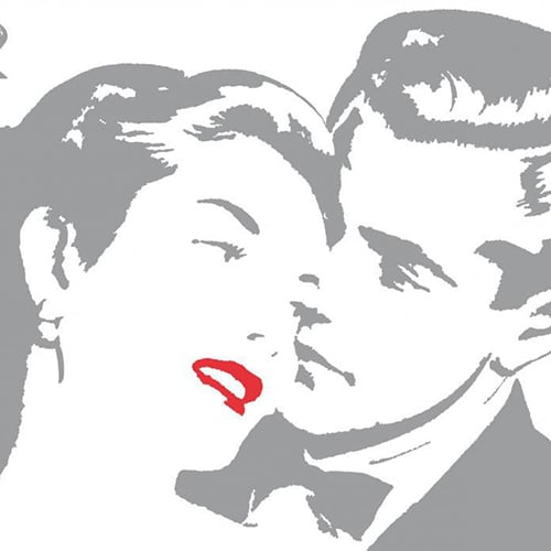 Une déco rétro avec nos stickers couple glamour dans un style vintage ! mis en ambiance, 2ème proposition Stickers rétro couple pour déco maison
