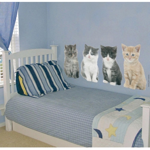 Offrez un peu de joie à votre intérieur avec le sticker 4 chats ! mis en ambiance, 1ère proposition sticker autocollant 4 chats