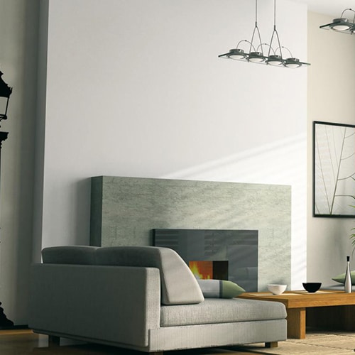 Un peu de lumière dans votre intérieur avec le sticker Silhouette de Réverbère Noir ! mis en ambiance, 2ème proposition Sticker autocollantSilhouette de Réverbère Noir