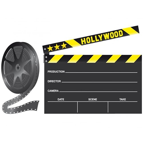 Sticker ardoise tableau noir Clap de cinéma ! Sticker couleur ardoise tableau noir Clap de cinéma !