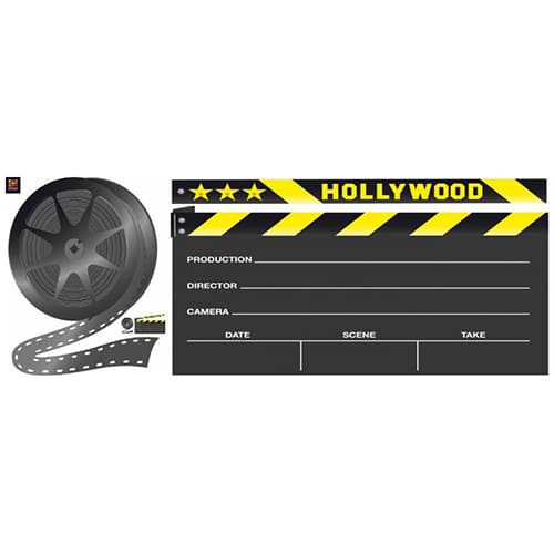 Mettez de la couleur avec notre sticker ardoise tableau noir Clap de cinéma ! Sticker mural ardoise tableau noir clap de cinéma