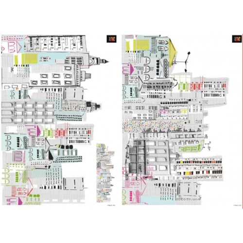 Offrez un air neuf à votre déco avec notre sticker Ville Downtown ! mis en ambiance, 4ème proposition sticker double dessin ville