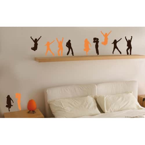 Un univers dansant pour votre intérieur ? Nos stickers Silhouettes Piste de danse sont faits pour vous ! mis en ambiance, 1ère proposition Frise murale adhésive, stickers Pas de danse