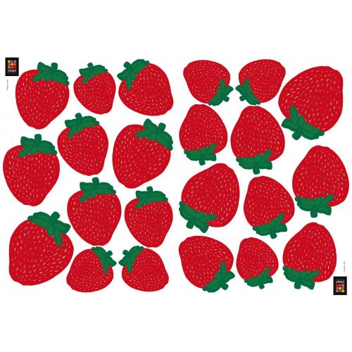 Stickers fraises rouge pour déco cuisine