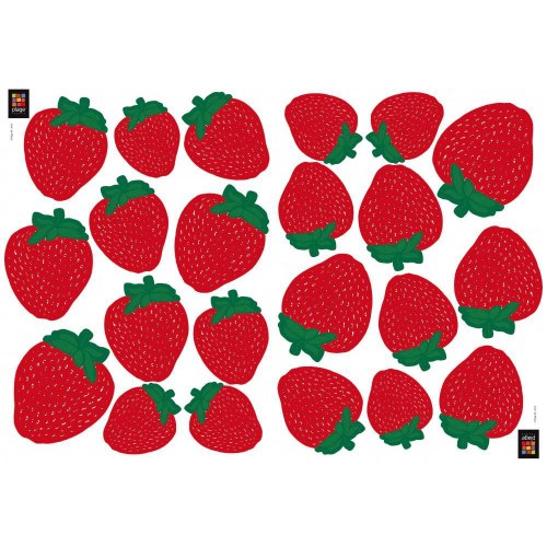 Sticker pour éléctroménager Barquette de Fraises rouges ! mis en ambiance, 4ème proposition Stickers fraises rouge pour déco cuisine