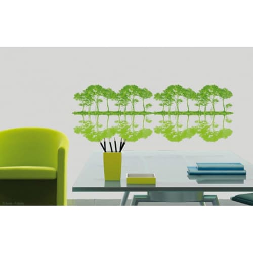 Créez une écrin de verdure avec le sticker Arbres Verts Reflétés ! mis en ambiance, 2ème proposition Sticker Arbres Verts Reflétés autocollants collés au mur