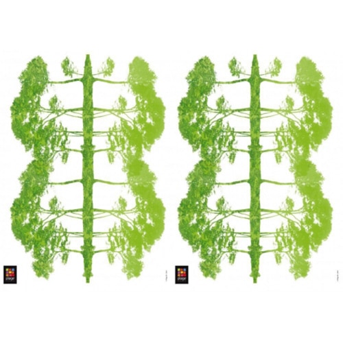 Créez une écrin de verdure avec le sticker Arbres Verts Reflétés ! mis en ambiance, 4ème proposition Ensemble de Sticker muraux Arbres Verts Reflétés