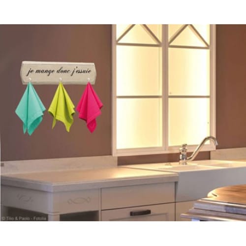 Stickers autocollants Je mange donc j'essuie décoration drôle mis en ambiance, 2ème proposition Stickers autocollants Torchons