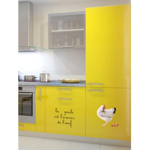adhésif sticker pour petit frigo avec smiley orange mdr