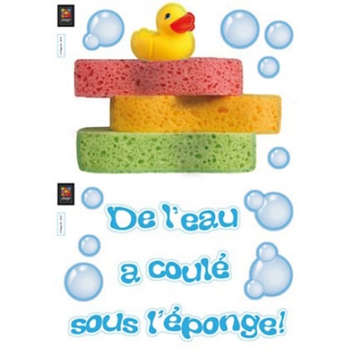 Stickers autocollants De l'eau à coulé sous l'éponge déco drôle Autocollant De l'eau à coulé sous l'éponge déco maison