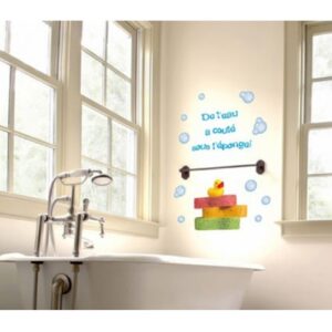 Stickers De l'eau à coulé sous l'éponge déco salle de bain