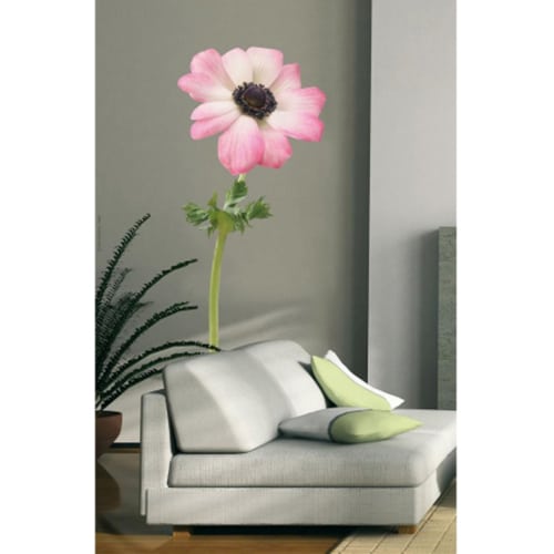 Créez une écrin de verdure avec le sticker Anémone Rose ! mis en ambiance, 2ème proposition Sticker Anémone Rose dans un salon